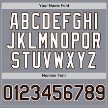 Load image into Gallery viewer, Custom Gray Brown-White Bomber Full-Snap Varsity Letterman Two Tone Hoodie Jacket

