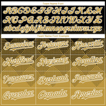 Load image into Gallery viewer, Custom Black Old Gold-White Gradient Square Shape 3D Pattern Design Bomber Full-Snap Varsity Letterman Hoodie Jacket
