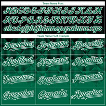 Load image into Gallery viewer, Custom Black Kelly Green-White Gradient Square Shape 3D Pattern Design Bomber Full-Snap Varsity Letterman Hoodie Jacket
