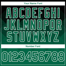 Load image into Gallery viewer, Custom Black Kelly Green-White Gradient Square Shape 3D Pattern Design Bomber Full-Snap Varsity Letterman Hoodie Jacket
