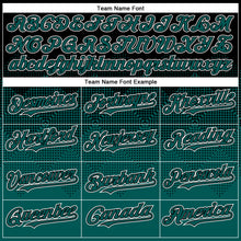 Load image into Gallery viewer, Custom Black Midnight Green-White Gradient Square Shape 3D Pattern Design Bomber Full-Snap Varsity Letterman Hoodie Jacket
