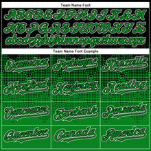 Load image into Gallery viewer, Custom Black Grass Green-White Gradient Square Shape 3D Pattern Design Bomber Full-Snap Varsity Letterman Hoodie Jacket

