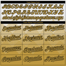 Load image into Gallery viewer, Custom White Old Gold-Black Gradient Square Shape 3D Pattern Design Bomber Full-Snap Varsity Letterman Hoodie Jacket
