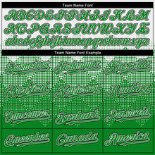 Load image into Gallery viewer, Custom White Grass Green-Black Gradient Square Shape 3D Pattern Design Bomber Full-Snap Varsity Letterman Hoodie Jacket
