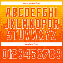 Load image into Gallery viewer, Custom Gold Orange-White Gradient Square Shape 3D Pattern Design Bomber Full-Snap Varsity Letterman Hoodie Jacket
