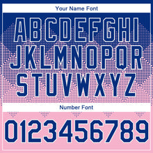 Load image into Gallery viewer, Custom Royal Light Pink-White Gradient Square Shape 3D Pattern Design Bomber Full-Snap Varsity Letterman Hoodie Jacket

