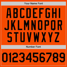 Load image into Gallery viewer, Custom Orange Black Bomber Full-Snap Varsity Letterman Two Tone Hoodie Jacket
