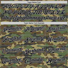 Load image into Gallery viewer, Custom Camo Black-Gray Bomber Full-Snap Varsity Letterman Salute To Service Hoodie Jacket
