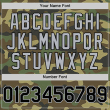 Load image into Gallery viewer, Custom Camo Black-Gray Bomber Full-Snap Varsity Letterman Salute To Service Hoodie Jacket

