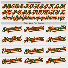 Load image into Gallery viewer, Custom White Green-Orange Bomber Full-Snap Varsity Letterman Two Tone Hoodie Jacket
