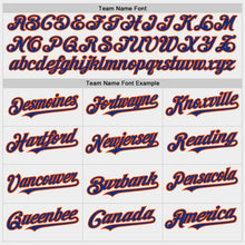 Load image into Gallery viewer, Custom White Royal-Orange Bomber Full-Snap Varsity Letterman Two Tone Hoodie Jacket
