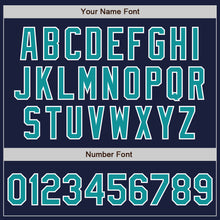 Load image into Gallery viewer, Custom Navy Teal-White Bomber Varsity Letterman Zipper Jacket
