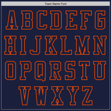 Load image into Gallery viewer, Custom Navy Orange-Cream Bomber Varsity Letterman Two Tone Zipper Jacket
