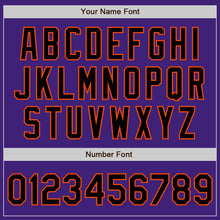 Load image into Gallery viewer, Custom Purple Black-Orange Bomber Varsity Letterman Zipper Jacket
