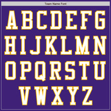 Load image into Gallery viewer, Custom Purple White-Gold Bomber Varsity Letterman Zipper Jacket
