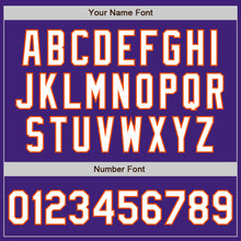 Load image into Gallery viewer, Custom Purple White-Orange Bomber Varsity Letterman Zipper Jacket
