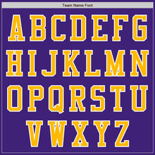 Load image into Gallery viewer, Custom Purple Gold-White Bomber Varsity Letterman Zipper Jacket
