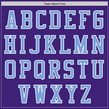 Load image into Gallery viewer, Custom Purple Light Blue-White Bomber Varsity Letterman Zipper Jacket
