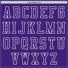 Load image into Gallery viewer, Custom Purple White Bomber Varsity Letterman Zipper Jacket
