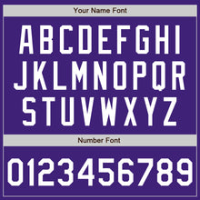 Load image into Gallery viewer, Custom Purple White Bomber Varsity Letterman Zipper Jacket
