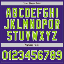 Load image into Gallery viewer, Custom Purple Neon Green-White Bomber Varsity Letterman Zipper Jacket

