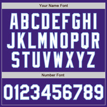 Load image into Gallery viewer, Custom Purple White-Light Blue Bomber Varsity Letterman Zipper Jacket
