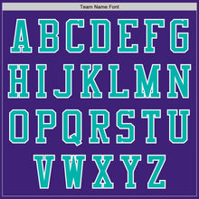 Load image into Gallery viewer, Custom Purple Aqua-White Bomber Varsity Letterman Two Tone Zipper Jacket
