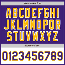 Load image into Gallery viewer, Custom Purple Gold-White Bomber Varsity Letterman Two Tone Zipper Jacket
