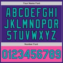 Load image into Gallery viewer, Custom Purple Aqua Black-Pink Bomber Varsity Letterman Two Tone Zipper Jacket

