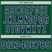 Load image into Gallery viewer, Custom Kelly Green Navy-White Bomber Varsity Letterman Zipper Jacket
