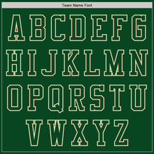 Load image into Gallery viewer, Custom Green Cream Bomber Varsity Letterman Two Tone Zipper Jacket
