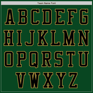 Custom Green Black-Old Gold Bomber Varsity Letterman Two Tone Zipper Jacket