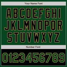 Load image into Gallery viewer, Custom Green Black-Old Gold Bomber Varsity Letterman Two Tone Zipper Jacket
