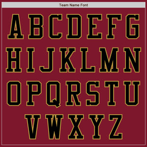 Custom Crimson Black-Old Gold Bomber Varsity Letterman Zipper Jacket