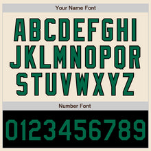 Load image into Gallery viewer, Custom Cream Kelly Green-Black Bomber Varsity Letterman Two Tone Zipper Jacket
