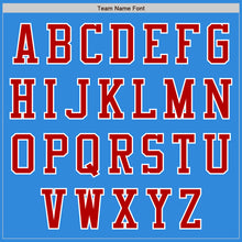 Load image into Gallery viewer, Custom Powder Blue Red-White Bomber Varsity Letterman Two Tone Zipper Jacket
