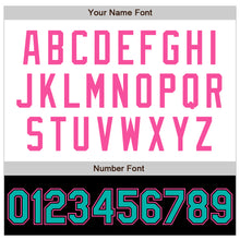 Load image into Gallery viewer, Custom White Aqua Black-Pink Bomber Varsity Letterman Two Tone Zipper Jacket

