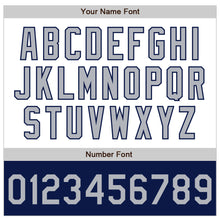 Load image into Gallery viewer, Custom White Gray-Navy Bomber Varsity Letterman Two Tone Zipper Jacket
