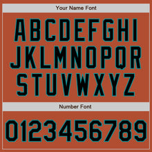 Load image into Gallery viewer, Custom Texas Orange Black-Teal Bomber Varsity Letterman Zipper Jacket
