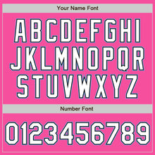 Load image into Gallery viewer, Custom Pink Black-Light Blue Bomber Varsity Letterman Zipper Jacket
