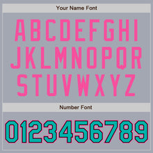 Load image into Gallery viewer, Custom Gray Aqua Black-Pink Bomber Varsity Letterman Zipper Jacket
