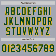 Load image into Gallery viewer, Custom Gray Green-Gold Bomber Varsity Letterman Zipper Jacket
