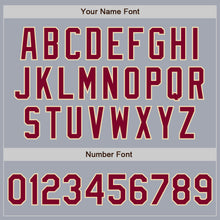 Load image into Gallery viewer, Custom Gray Maroon-Cream Bomber Varsity Letterman Zipper Jacket
