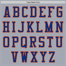 Load image into Gallery viewer, Custom Gray Orange-Royal Bomber Varsity Letterman Two Tone Zipper Jacket
