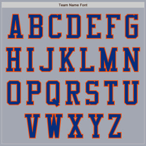 Custom Gray Orange-Royal Bomber Varsity Letterman Two Tone Zipper Jacket