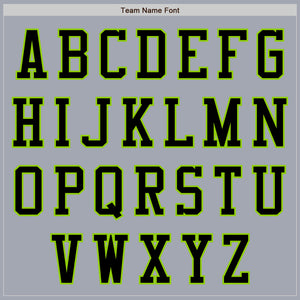 Custom Gray Neon Green-Black Bomber Varsity Letterman Two Tone Zipper Jacket