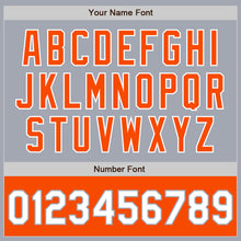 Load image into Gallery viewer, Custom Gray White-Orange Bomber Varsity Letterman Two Tone Zipper Jacket
