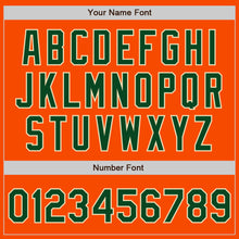 Load image into Gallery viewer, Custom Orange Green-Cream Bomber Varsity Letterman Zipper Jacket
