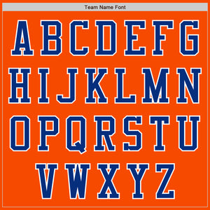 Custom Orange Royal-White Bomber Varsity Letterman Zipper Jacket