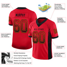 Load image into Gallery viewer, Custom Scarlet Black-Gold Drift Fashion Football Jersey
